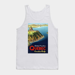 Vintage Travel Poster Canada Quebec Tank Top